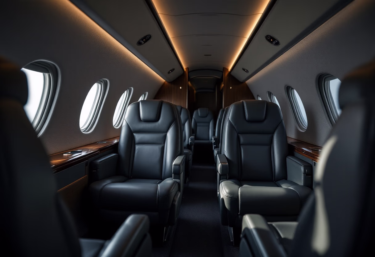 Private jet interior